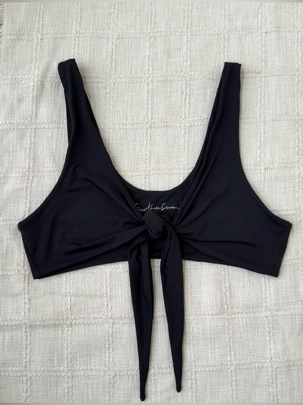 437 Black Bikini Top with Front Tie
